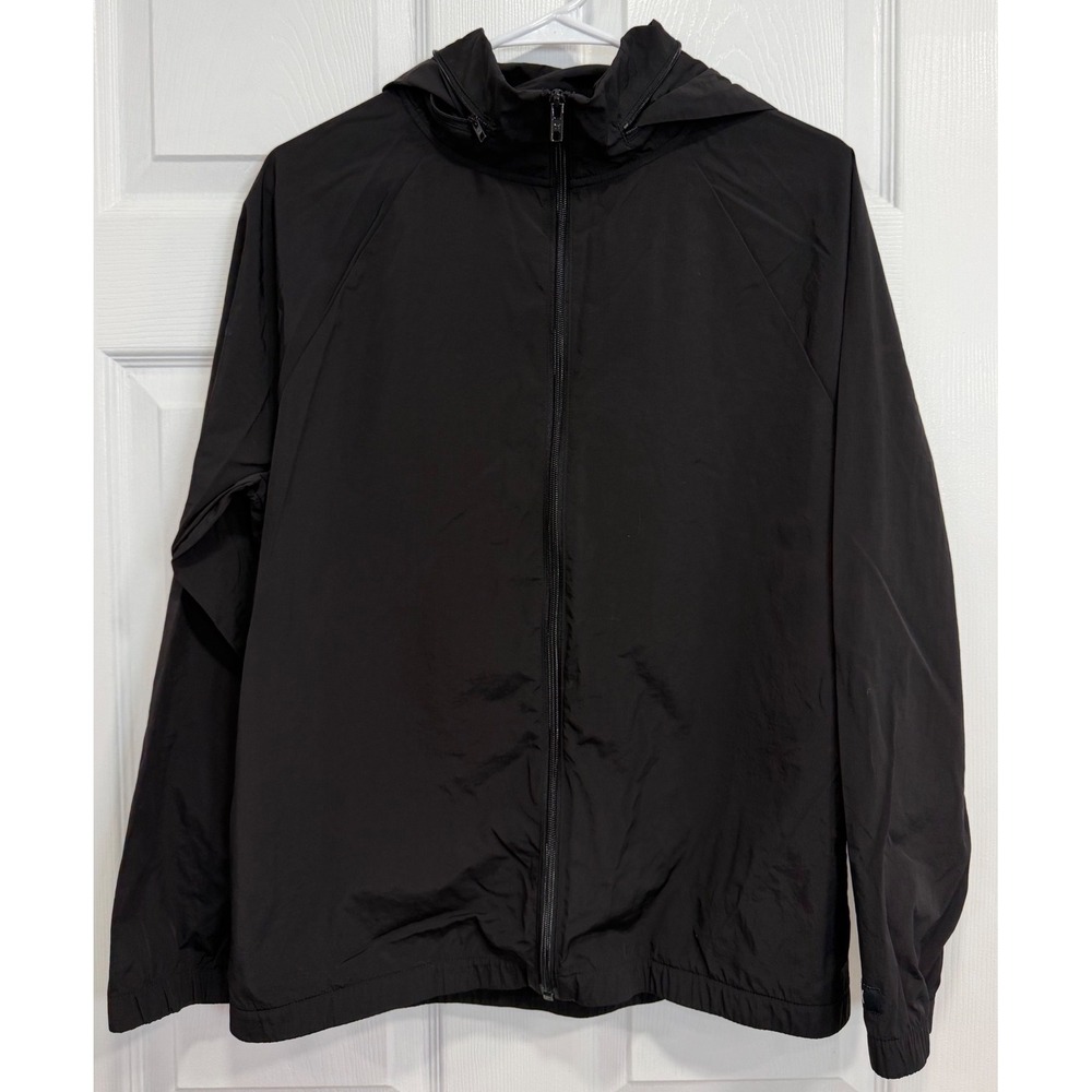 Victoria's Secret PINK Black Hooded Windbreaker Jacket Lightweight S/M